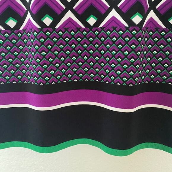 Evan-Picone Dress Geometric Print Cap Sleeve Stretch Women's Size 8 - Picture 5 of 14